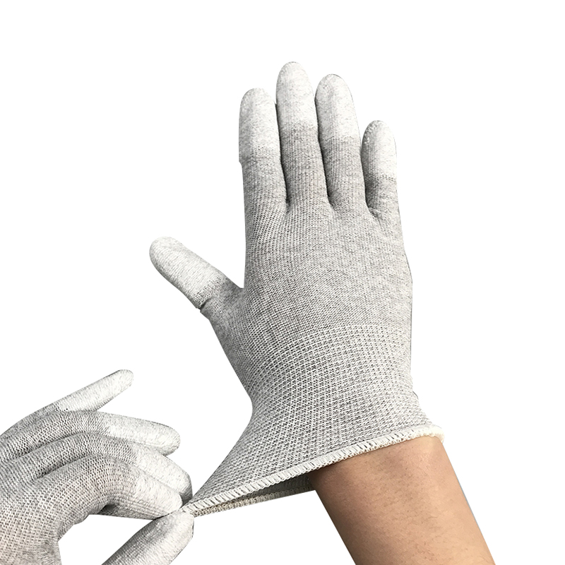 Hiilikuitu Nylon ESD -sormi PU -päällystetty hansikas